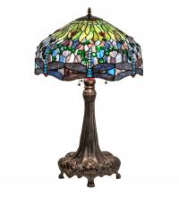 Meyda Blue 47552 - 31" High Tiffany Hanginghead Dragonfly Table Lamp