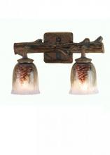  49521 - 16" Wide Pinecone 2 Light Hand Painted Wall Sconce