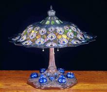  49869 - 26.5" High Tiffany Peacock Feather Table Lamp