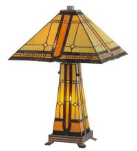 Meyda Blue 50805 - 25"H Sierra Prairie Mission Lighted Base Table Lamp