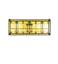  50825 - 35"W X 13"H Ginkgo Stained Glass Window