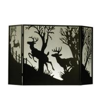  50971 - 62"W X 40"H Deer on the Loose Fireplace Screen
