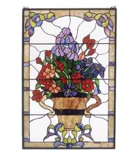  51721 - 24"W X 36"H Floral Arrangement Stained Glass Window