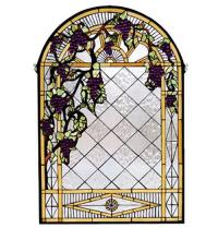  66048 - 24"W X 36"H Grape Diamond Trellis Stained Glass Window