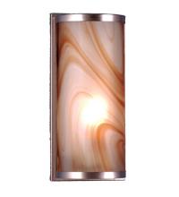  70876 - 5.5"W Cylinder Cognac Swirl Fused Glass Wall Sconce