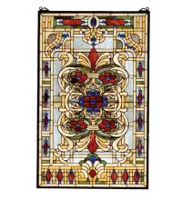  71268 - 22"W X 35"H Estate Floral Stained Glass Window