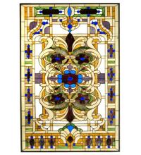  71888 - 32"W X 48"H Estate Floral Stained Glass Window