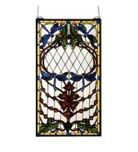  77734 - 14"W X 25"H Dragonfly Allure Stained Glass Window