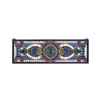 Meyda Blue 77907 - 36" Wide X 11" High Evelyn in Lapis Stained Glass Window