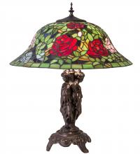 Meyda Blue 78364 - 24" High Tiffany Rosebush Table Lamp