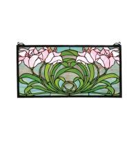  79950 - 22"W X 11"H Calla Lily Stained Glass Window