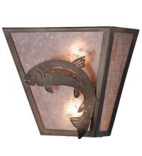  82363 - 13"W Leaping Trout Wall Sconce
