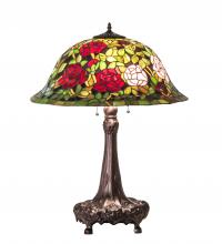 Meyda Blue 82452 - 31" High Tiffany Rosebush Table Lamp