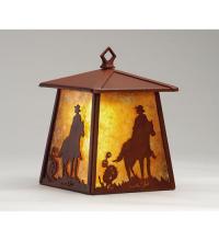  82662 - 7" Wide Cowboy and Horse Lantern Wall Sconce