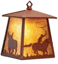  82663 - 7.5" Wide Cowboy & Steer Hanging Wall Sconce