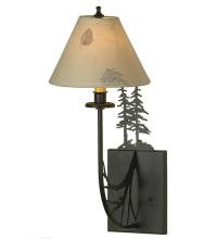  82848 - 8"W Pressed Foliage Tall Pines Wall Sconce