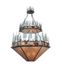  99685 - 60" Wide Wildlife at Pine Lake 2 Tier Inverted Pendant