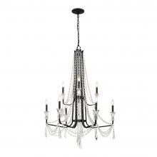  270C09OX - Barcelona 9-Lt 2-Tier Crystal Chandelier - Onyx