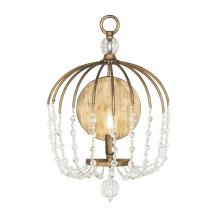  343W01HG - Voliere 1-Lt Crystal Wall Sconce - Havana Gold