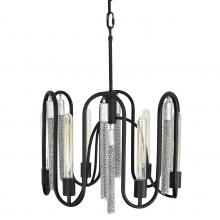 Varaluz 354P06MBCH - Darden 6-Lt Pendant - Matte Black/Painted Chrome