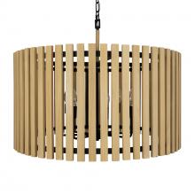  387P08MBH - Suratto 8-Lt   Pendant - Matte Black/Honey Blonde