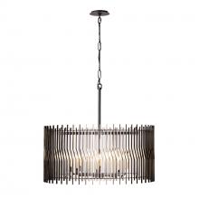  393P08MBFG - Park Row 8-Lt   Pendant - Matte Black/French Gold