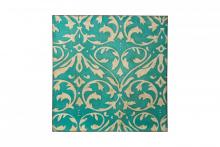 Varaluz 425A50 - Teal Damask Trefoil Wall Art - Distressed Teal/Ivory