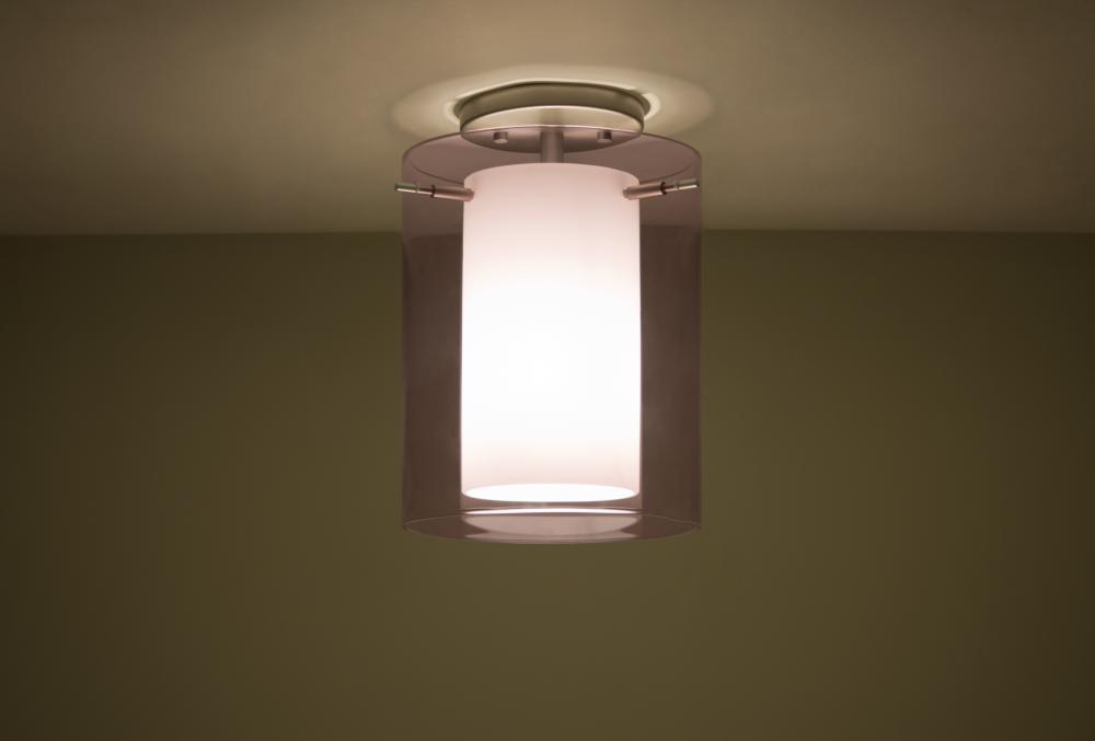 Besa Ceiling Pahu 8 Satin Nickel Transparent Amethyst/Opal 1x11W LED