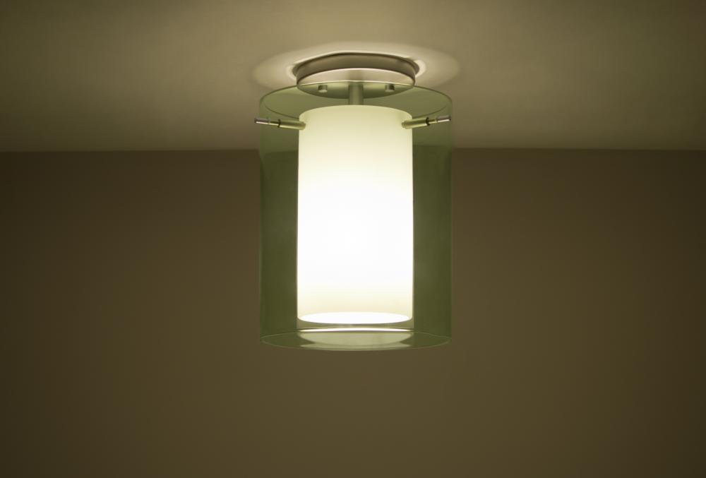 Besa Ceiling Pahu 8 Satin Nickel Transparent Olive/Opal 1x11W LED