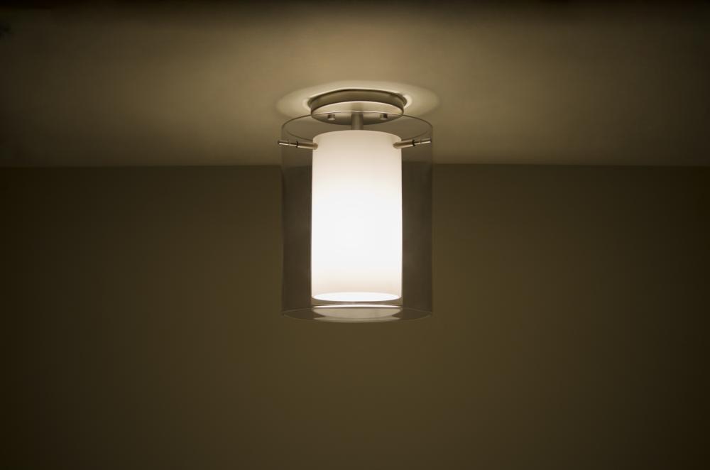Besa Ceiling Pahu 8 Satin Nickel Transparent Smoke/Opal 1x11W LED