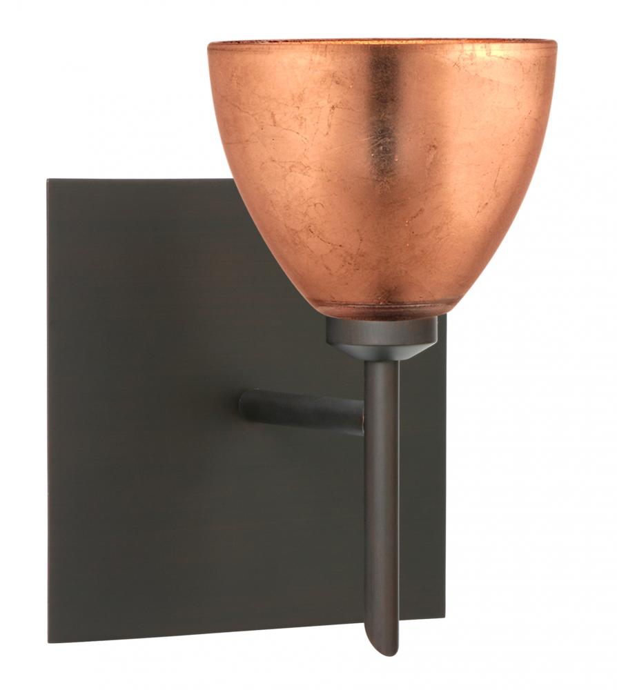 Besa Divi Wall With SQ Canopy 1SW Copper Foil Bronze 1x5W LED