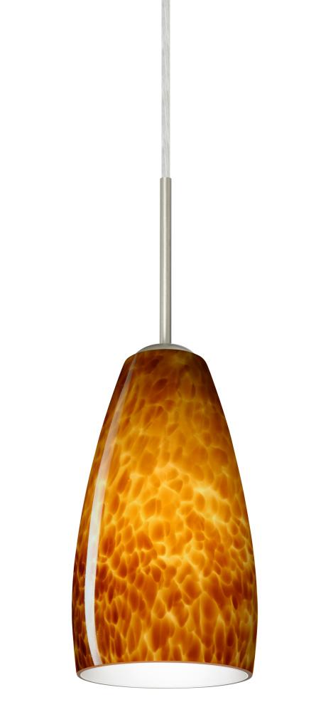 Besa Chrissy Pendant For Multiport Canopy Satin Nickel Amber Cloud 1x50W Candelabra