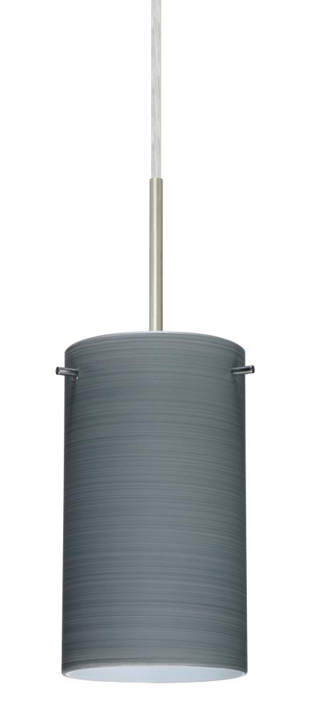 Besa Stilo 7 Pendant For Multiport Canopy Satin Nickel Titan 1x50W Candelabra