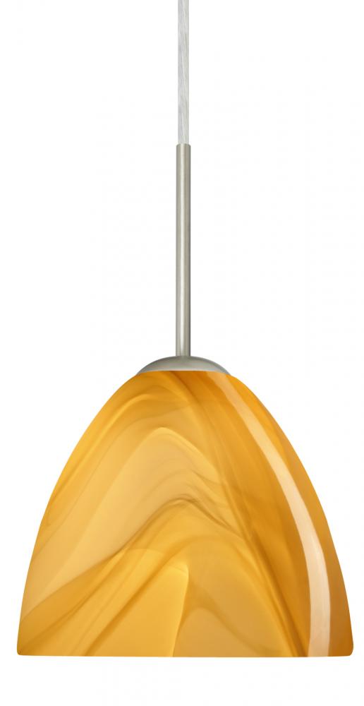 Besa Sasha LED Pendant For Multiport Canopy B Honey Satin Nickel 1x9W LED