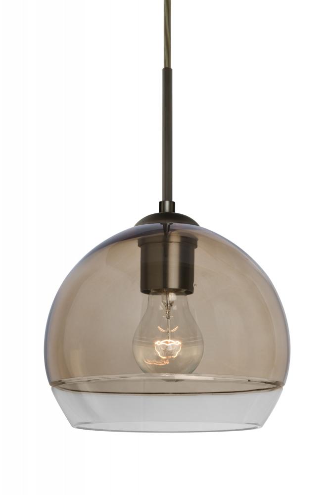 Besa, Ally 8 Cord Pendant For Multiport Canopy, Smoke/Clear, Bronze Finish, 1x60W Med