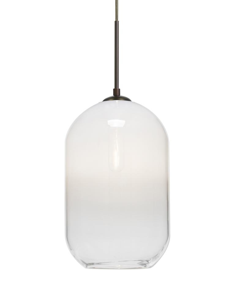 Besa, Omega 12 Cord Pendant For Multiport Canopies,White/Clear, Bronze Finish, 1x60W