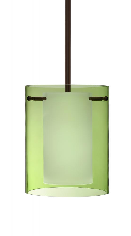 Besa Pahu 8 LED Pendant 1Tt Transparent Olive/Opal Bronze 1x11W LED