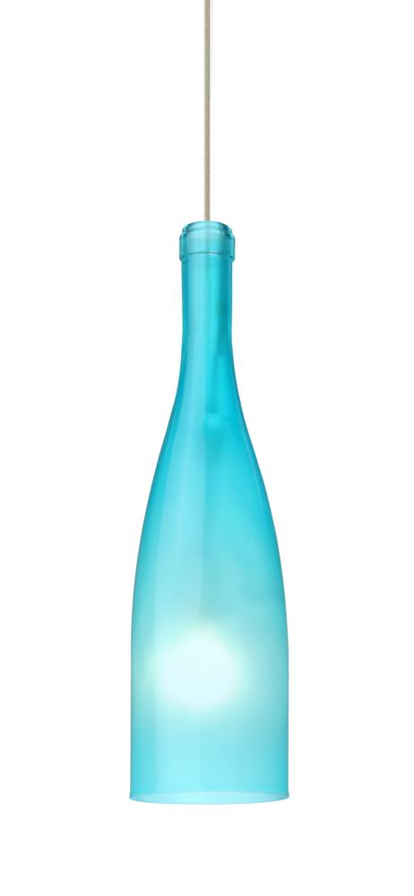 Besa Pendant Botella 10 Satin Nickel Blue Frost 1x5W LED