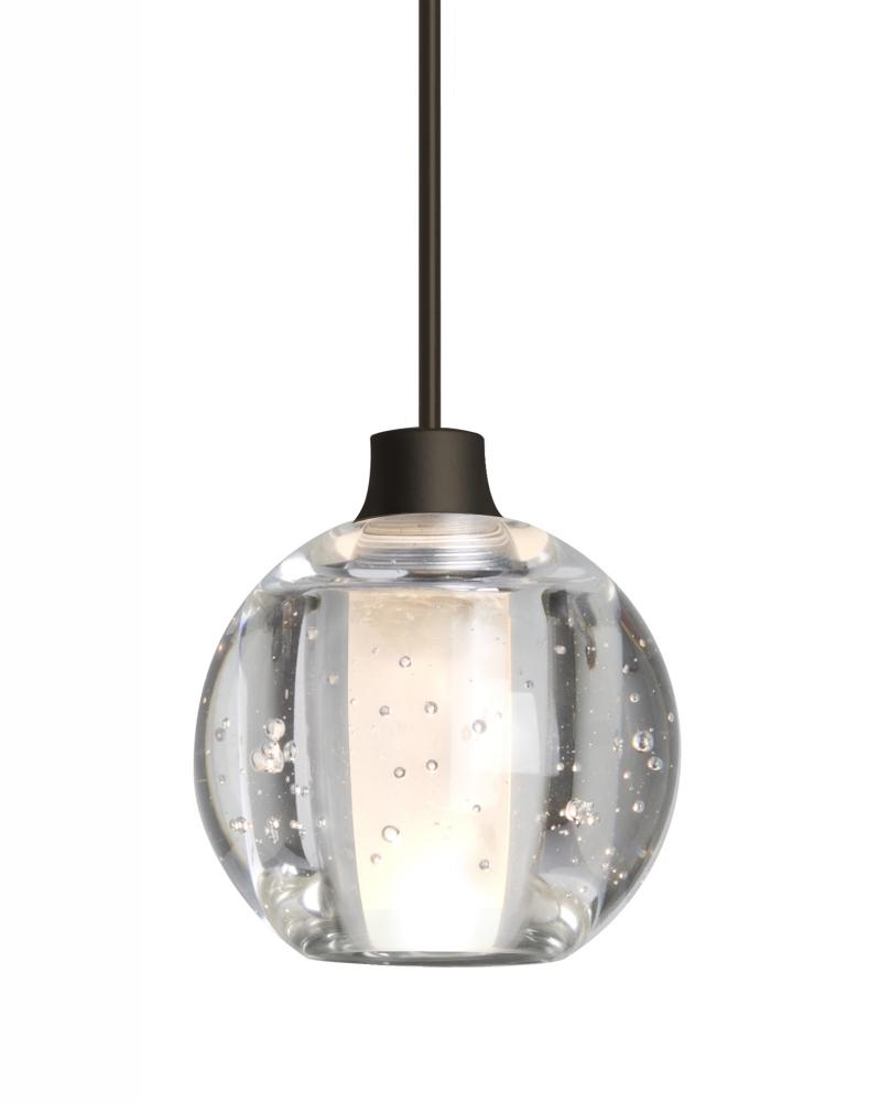 Besa, Boca 5 Cord Pendant For Multiport Canopies, Clear Bubble, Bronze Finish, 1x35W