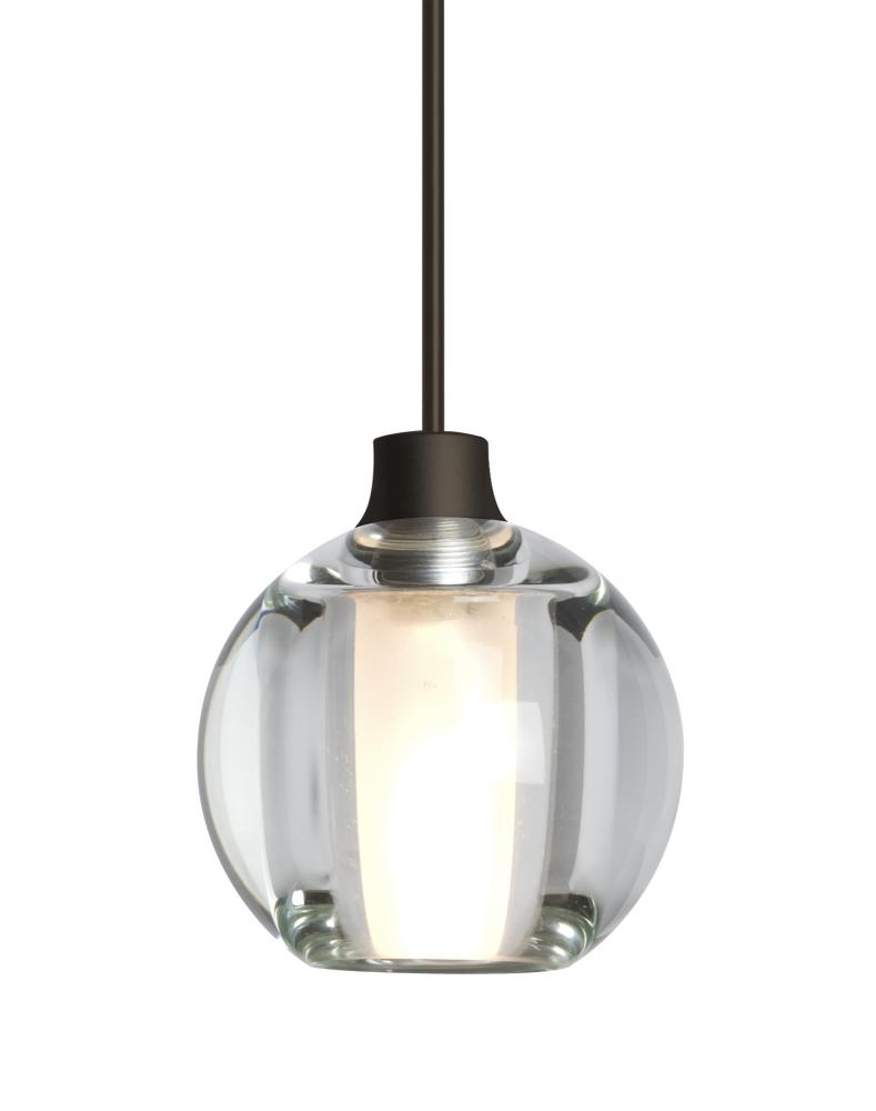 Besa, Boca 5 Cord Pendant For Multiport Canopies, Clear, Bronze Finish, 1x3W LED