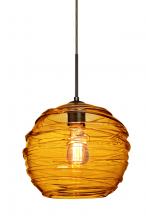  1JC-462782-EDIL-BR - Besa Wave 10 Pendant Bronze Amber 1x8W LED Filament