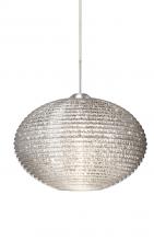  1JC-4913GL-LED-SN - Besa Pendant Pape 12 Satin Nickel Glitter 1x9W LED