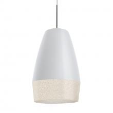 Besa Lighting 1JC-ABU12WH-SN - Besa, Abu 12 Cord Pendant, White/Glitter, Satin Nickel Finish, 1x60W Medium Base