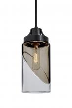  1JC-BLINKSM-BK - Besa, Blink Cord Pendant, Trans. Smoke/Clear, Black Finish, 1x60W Medium Base