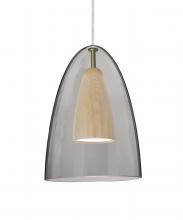  1JC-DANOSMNA-LED-SN - Besa, Dano Cord Pendant, Smoke/Natural, Satin Nickel Finish, 1x9W LED