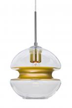 Besa Lighting 1JC-HULA8GD-SN - Besa, Hula 8 Cord Pendant, Clear/Gold, Satin Nickel Finish, 1x60W Medium base