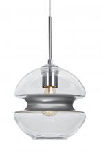 Besa Lighting 1JC-HULA8SL-EDIL-SN - Besa, Hula 8 Cord Pendant, Clear/Silver, Satin Nickel Finish, 1x8W LED Filament