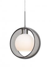  1JC-MANASM-SN - Besa Mana Pendant, Smoke/Opal, Satin Nickel Finish, 1x60W Medium Base