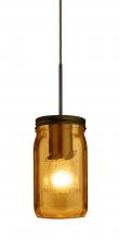  1JC-MILO4AM-BR - Besa Pendant Milo 4 Bronze Amber 1x40W Medium Base A15