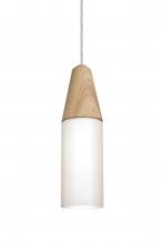 Besa Lighting 1JC-NININA-SN - Besa, Nini Cord Pendant, Natural/Opal, Satin Nickel Finish, 1x40W Medium Base